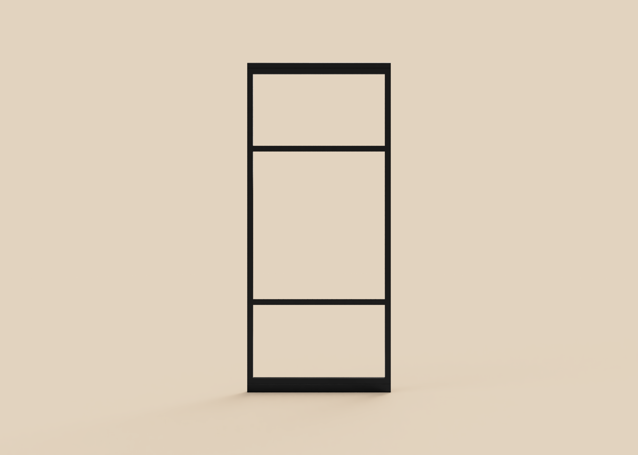 deur van staal met 3 vlakken 1 groot binnenvlak