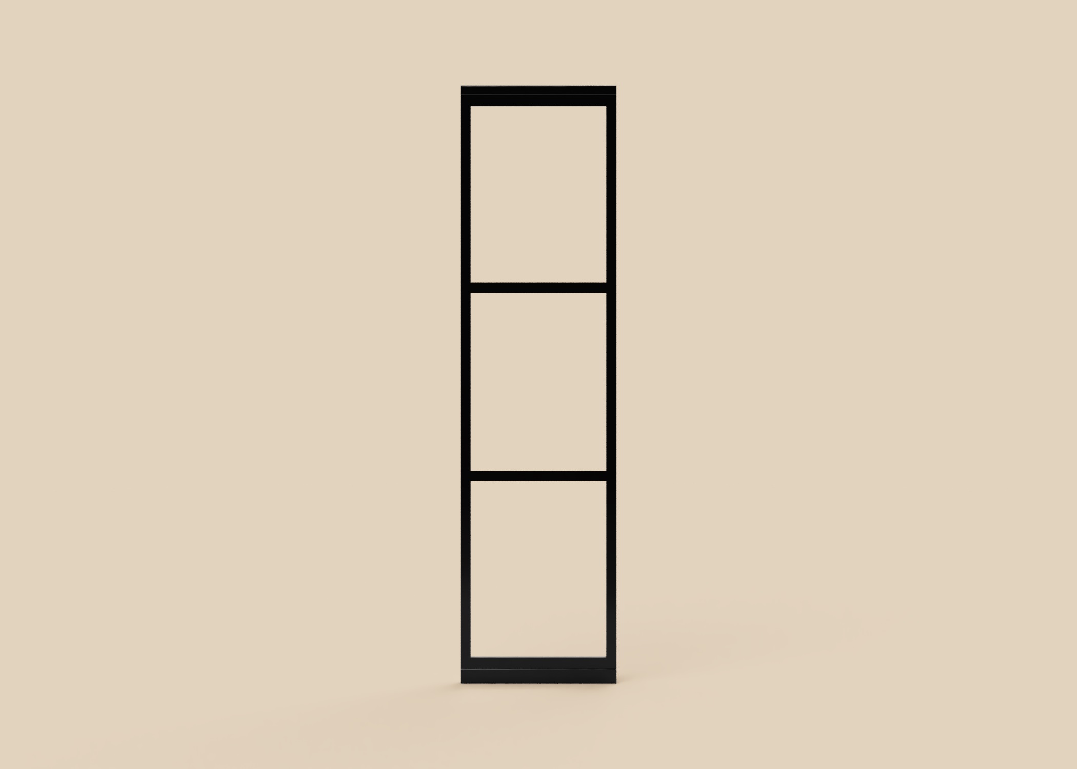 Vast wand paneel van staal met glas 3 vlakken